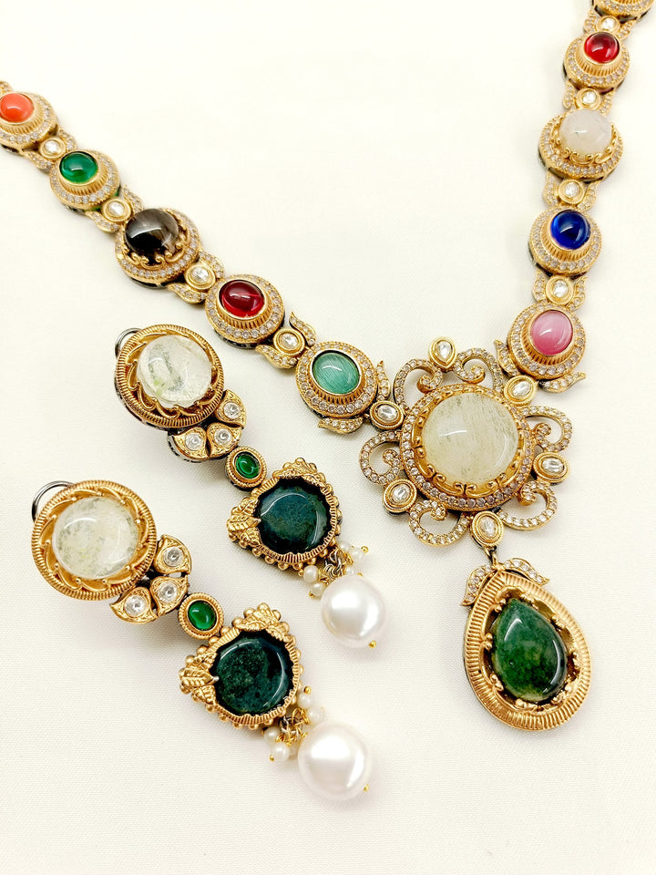Tehreem Multi Colour Boutique Necklace Set - qivii