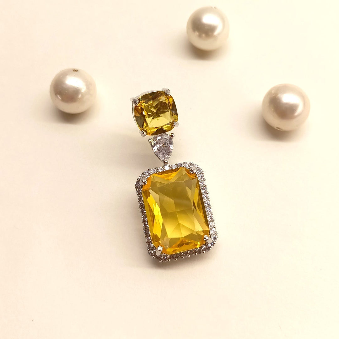  Eye-catching Parnika Golden American Diamond Silver Plated Earrings 