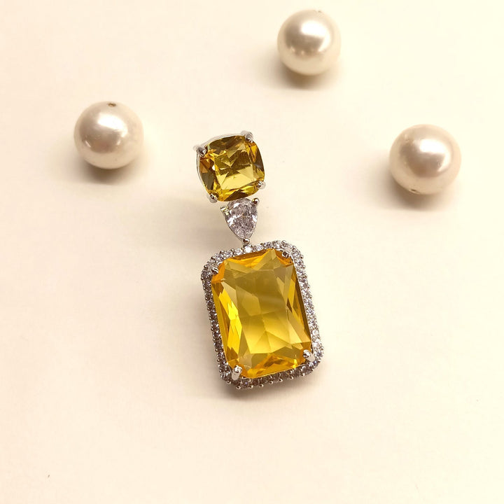  Eye-catching Parnika Golden American Diamond Silver Plated Earrings 