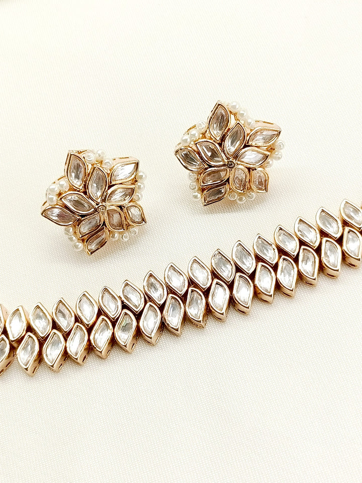 Anupama White Kundan Choker Set - qivii