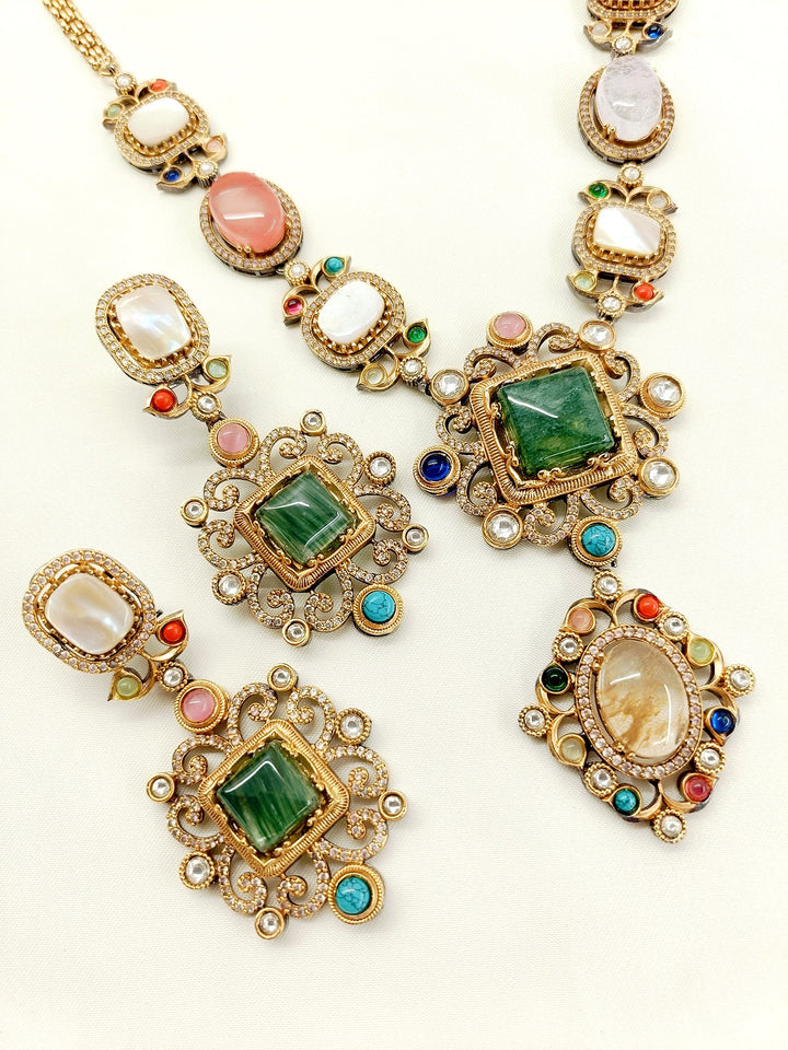 Vivian Multi Colour Boutique Necklace Set - qivii