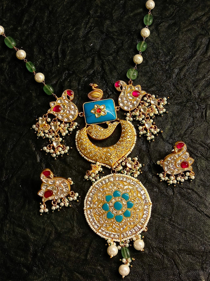 Manika Multi Colour Long Kundan Set - qivii