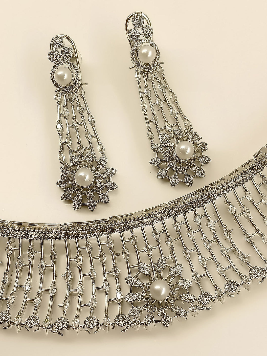 Jayu White American Diamond Set - qivii