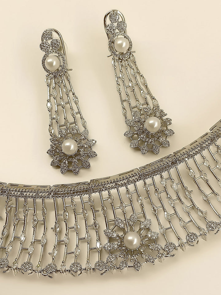 Jayu White American Diamond Set - qivii