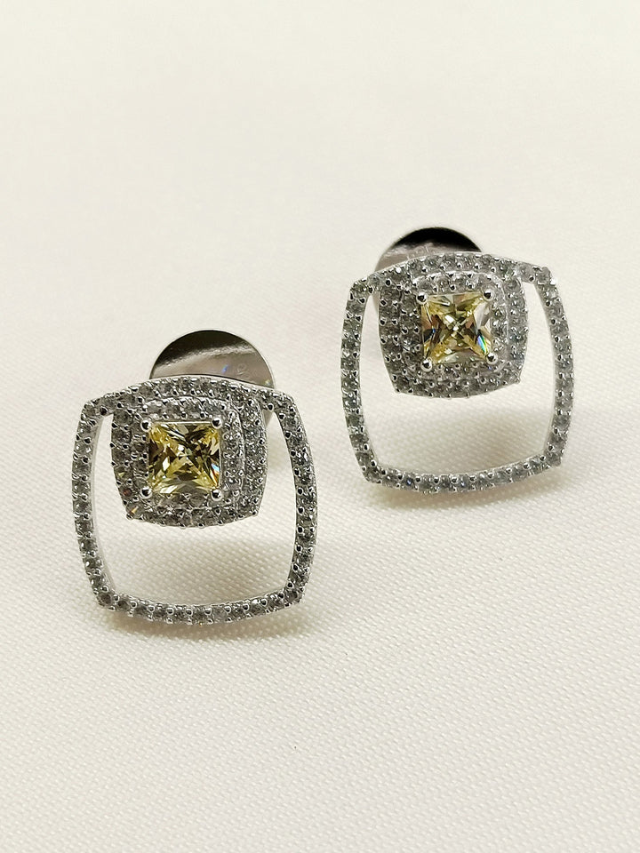 Nitya Yellow 92.5 Silver Swarovski Stone Tops - qivii