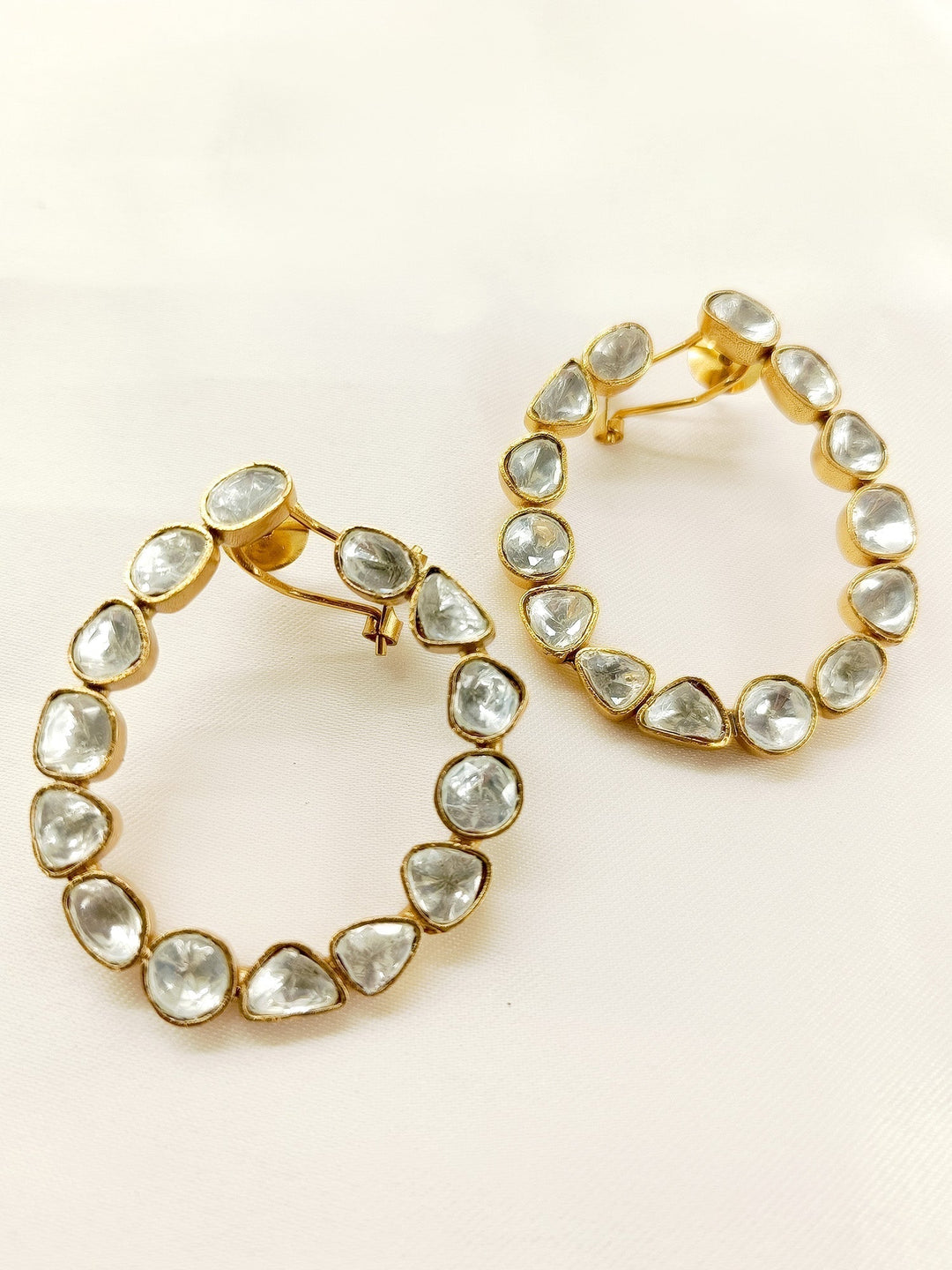 Kaydence White Kundan Earrings - qivii