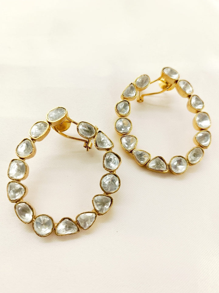 Kaydence White Kundan Earrings - qivii