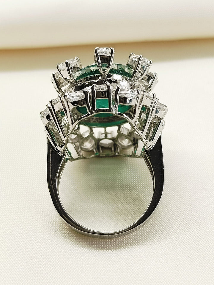 Philippa Green 92.5 Silver American Diamond Finger Ring - qivii