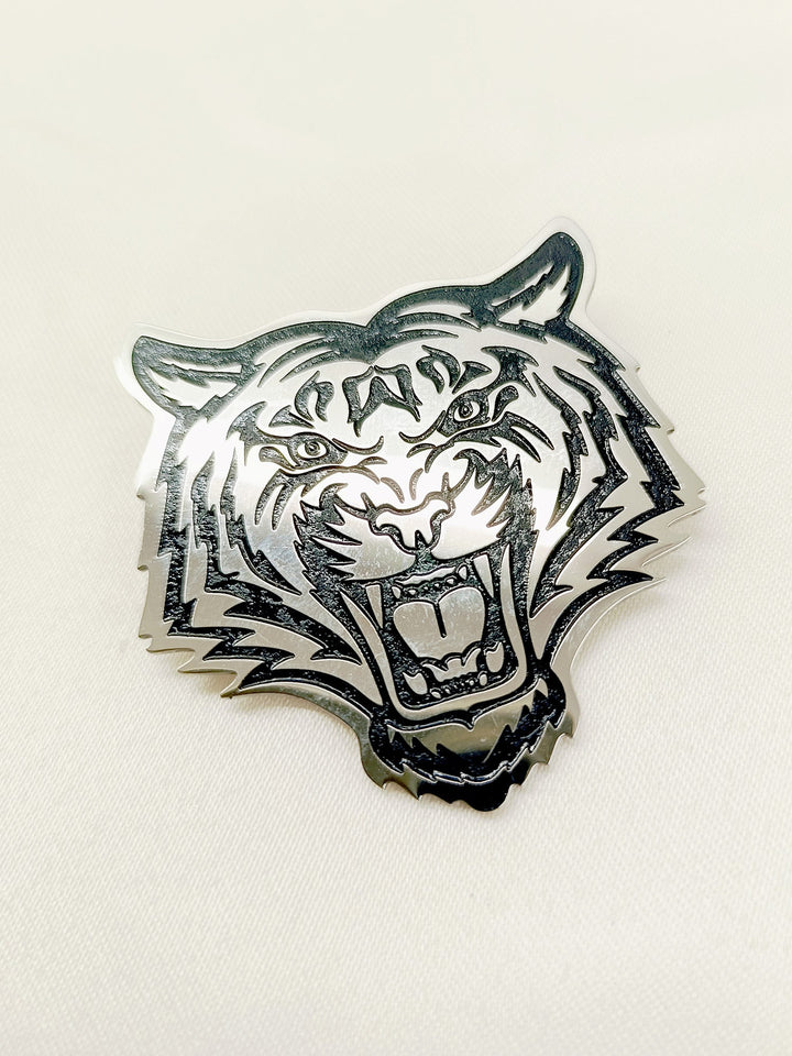 Saanvi Silver Tiger Men's Brooch - qivii