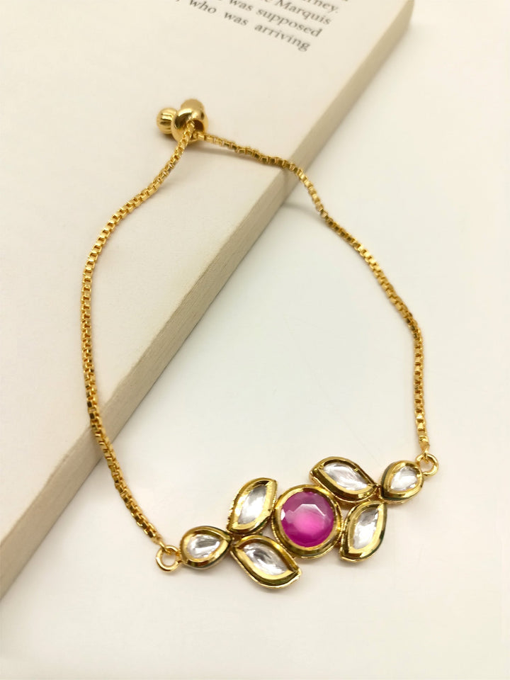 Aubrey Delicate Ruby Kundan Bracelet - qivii