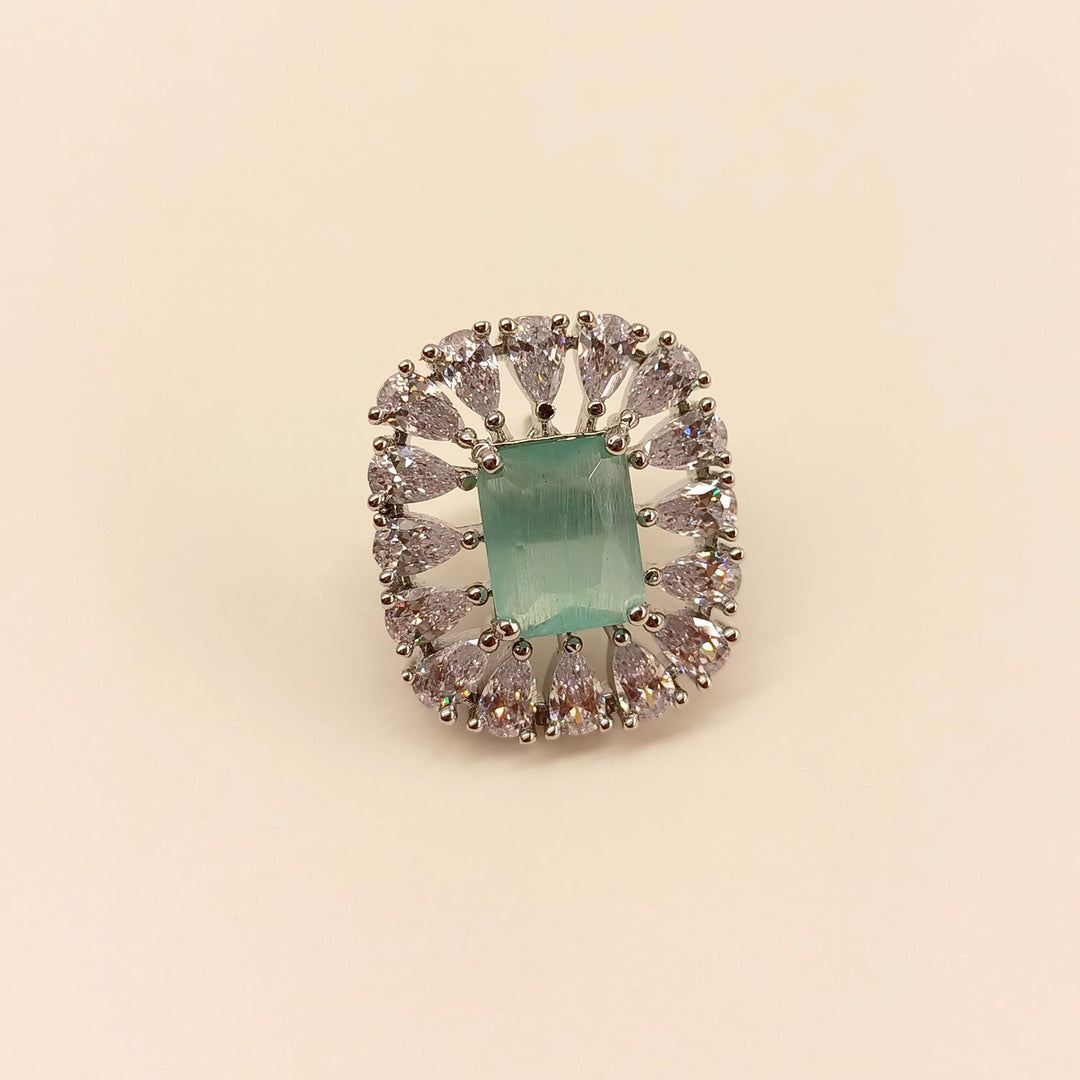  Fashionable American Diamond Mint Green Tops with Aqua Stone