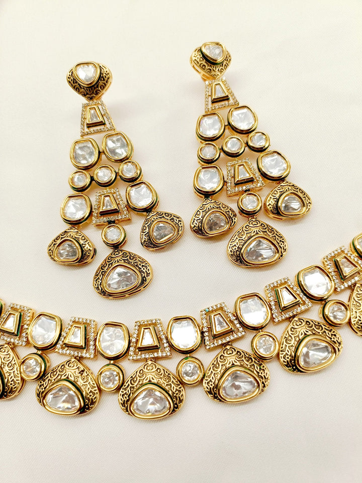 Pranjali White Kundan Necklace Set - qivii