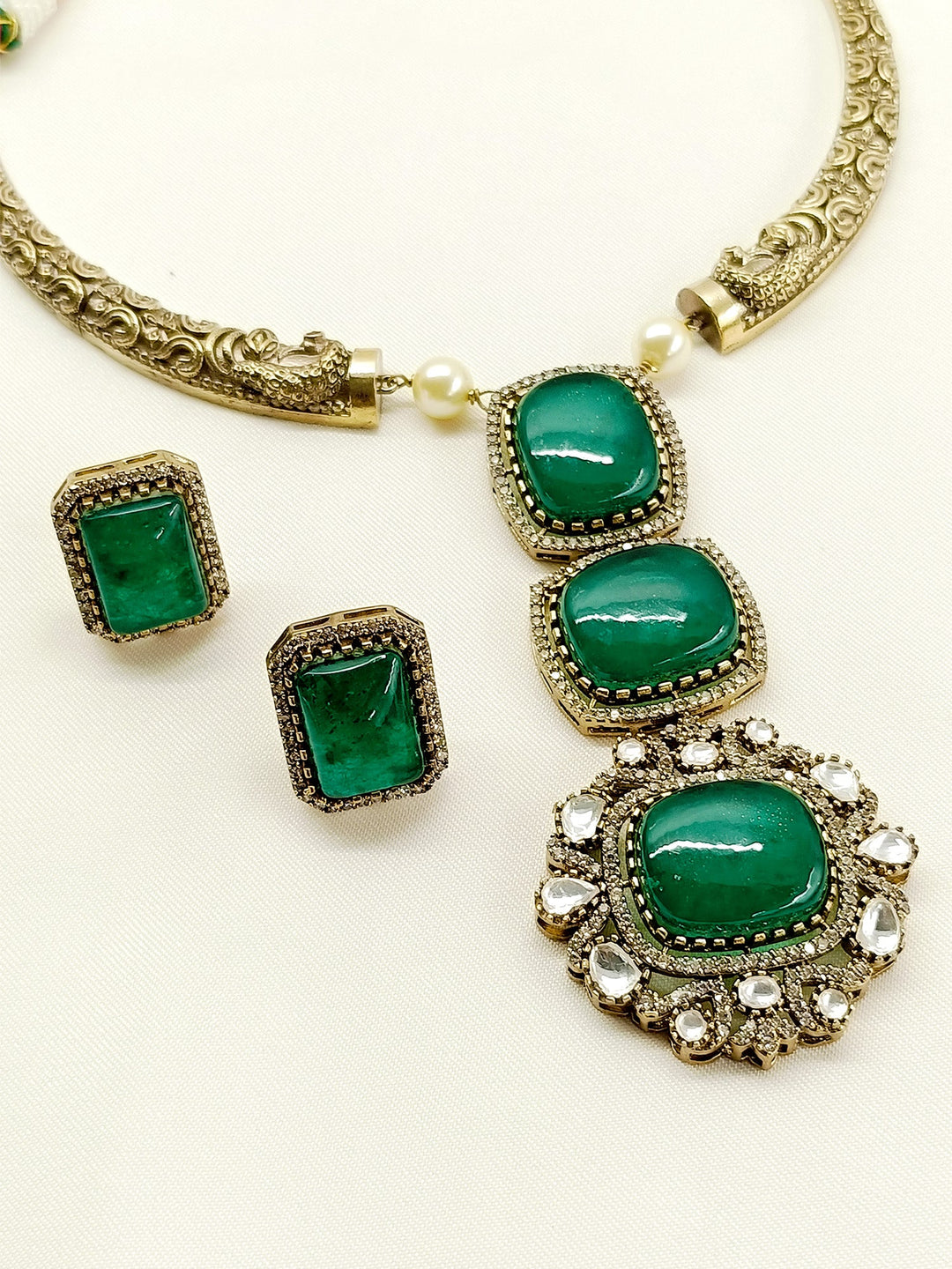 Tamia Green Victorian Hasli Set - qivii