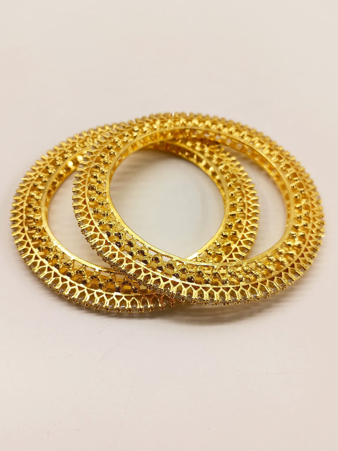 Medhul White American Diamond Bangles - qivii