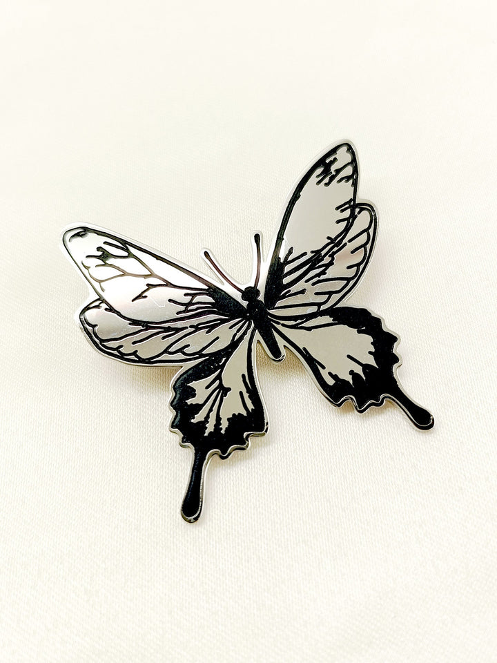Tabassum Silver Butterfly Men's Brooch - qivii