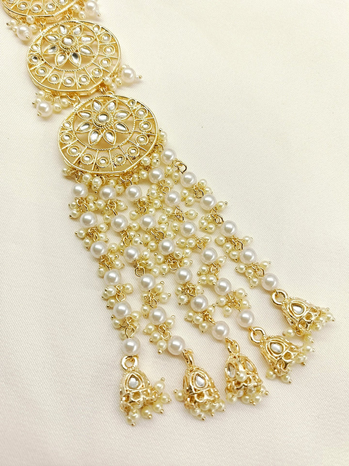 Yashika White Braid Accessories In Kundan - qivii