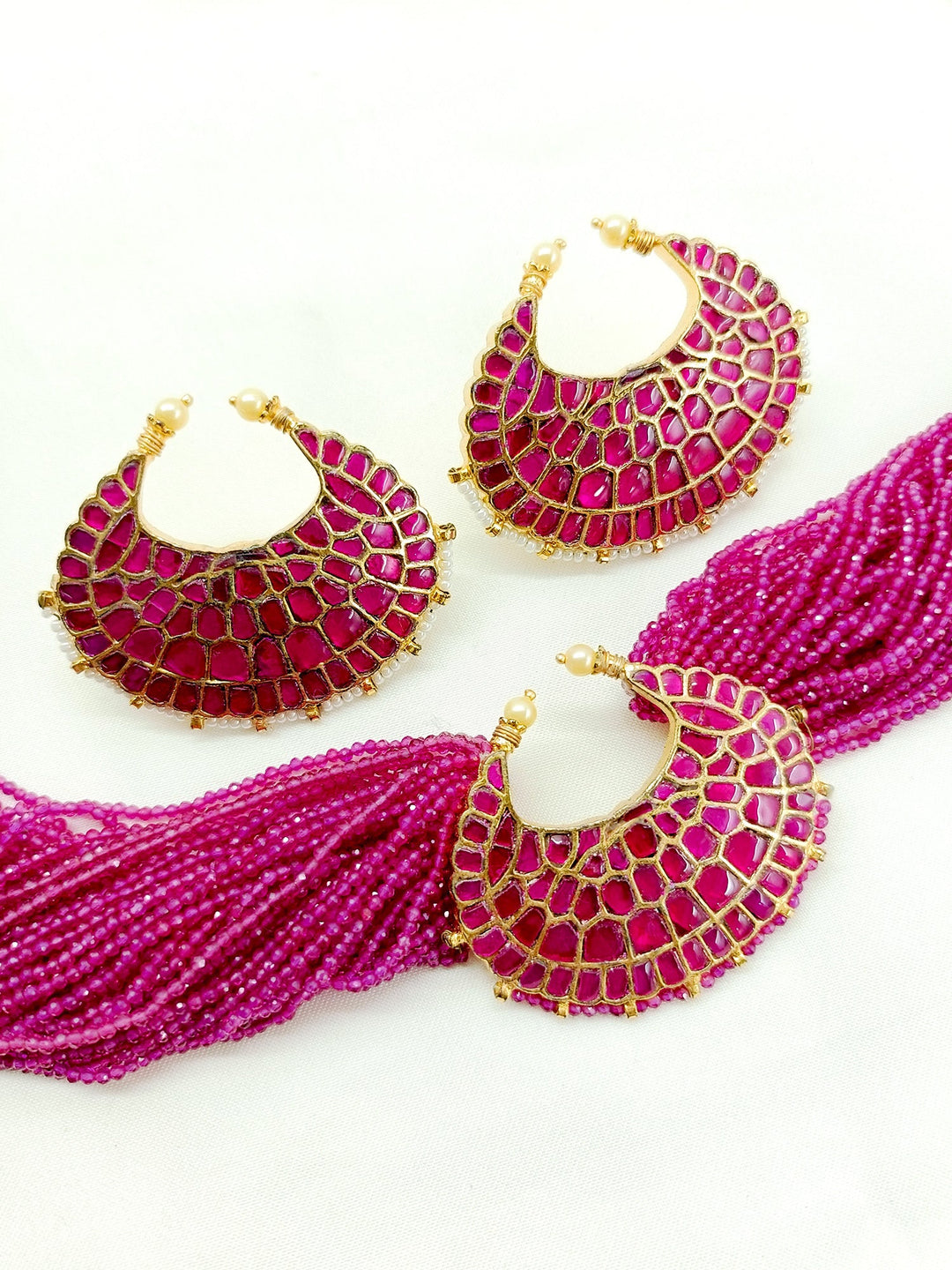 Rahika Ruby Kundan Choker Set - qivii