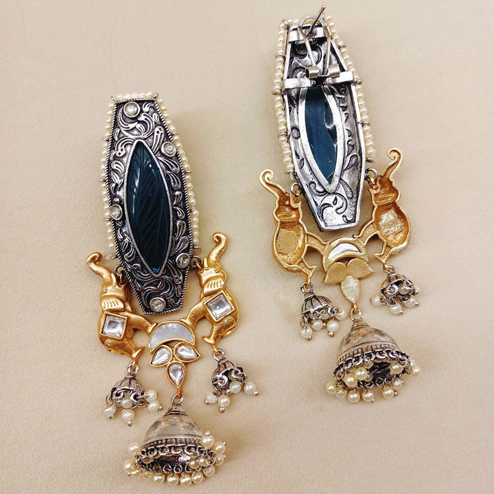  Beautifully designed earrings with silver and gold plating 