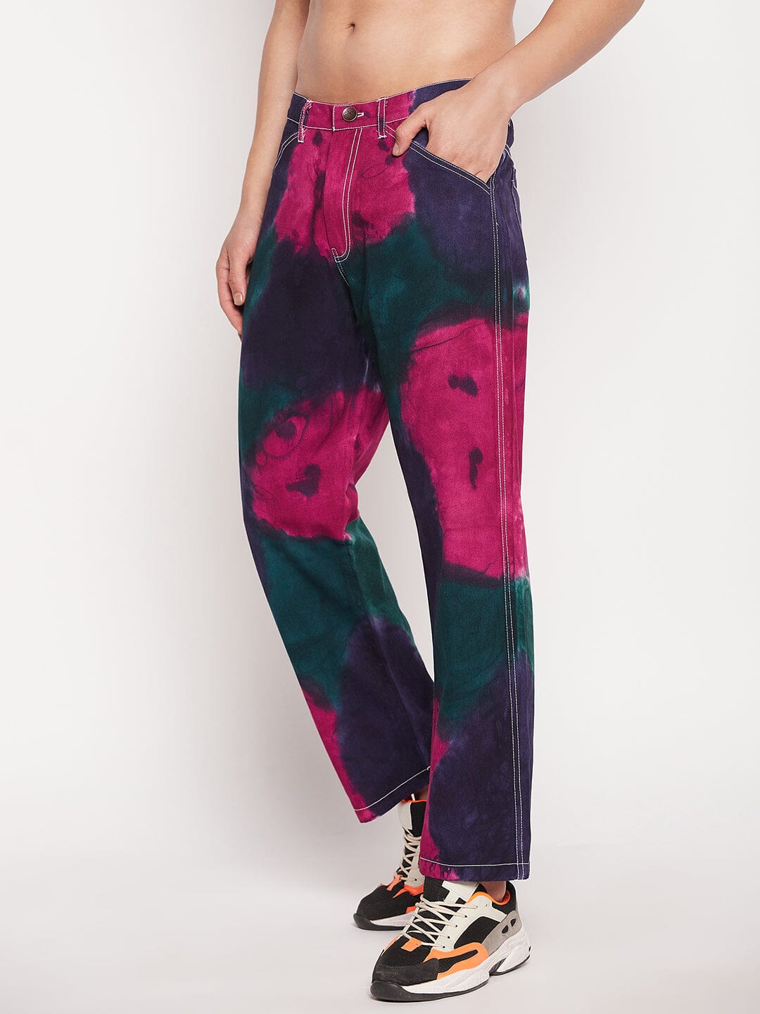 Navy Tri Colour Carpenter Pants