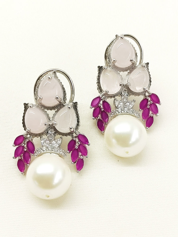 Gatrika Baby Pink 92.5 Silver Natural Stone Tops - qivii