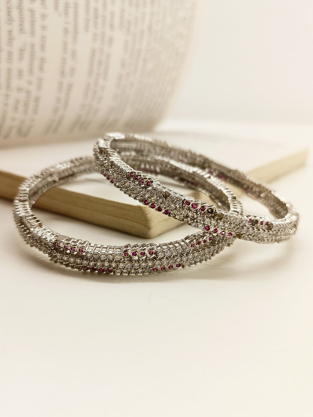 Umang Ruby American Diamond Bangles - qivii