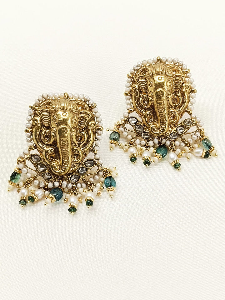 Jini Green 92.5 Silver Earring - qivii