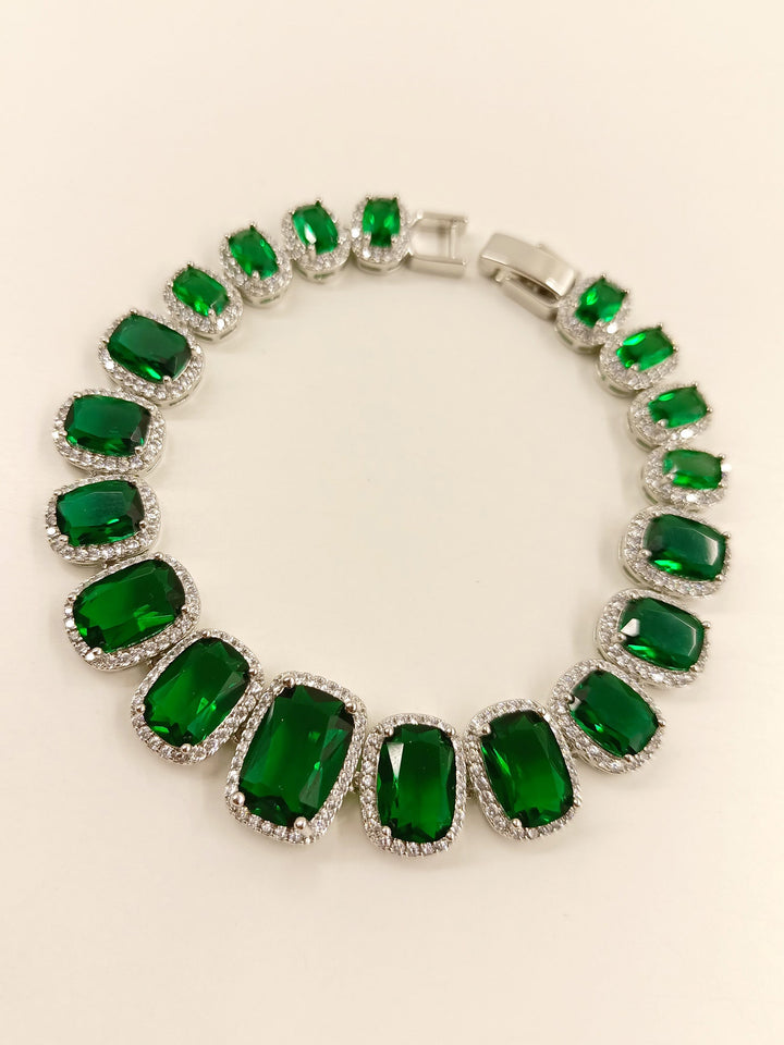 Sameera Green American Diamond Bracelet - qivii