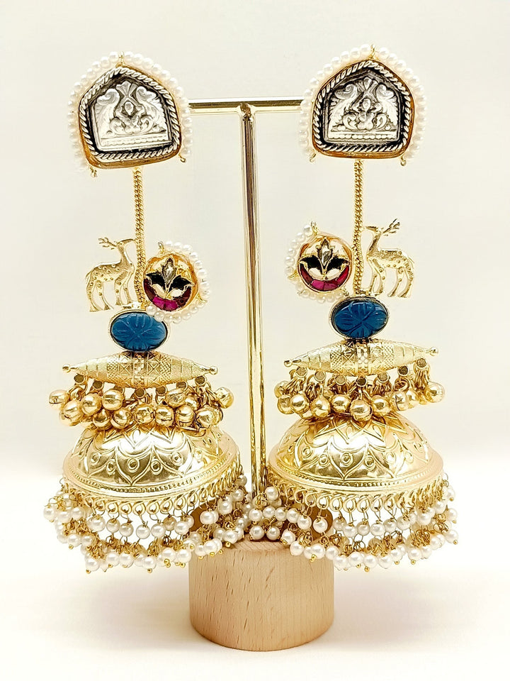 Handcrafted Kashish Multi Colour Boutique Jhumki Earrings with intricate design