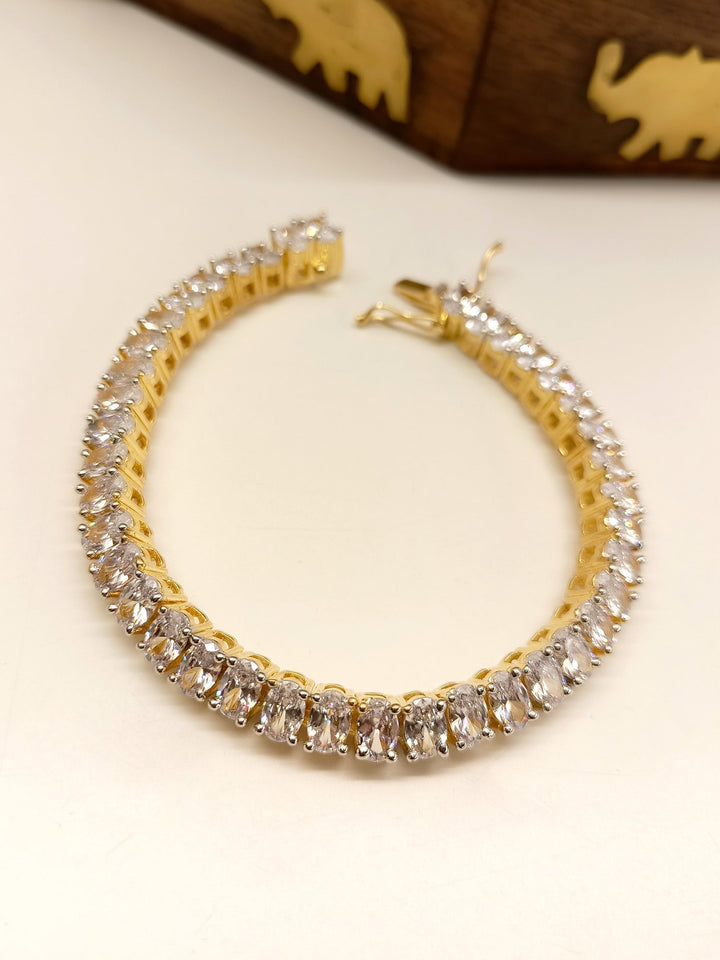Upavan White American Diamond Bracelet - qivii
