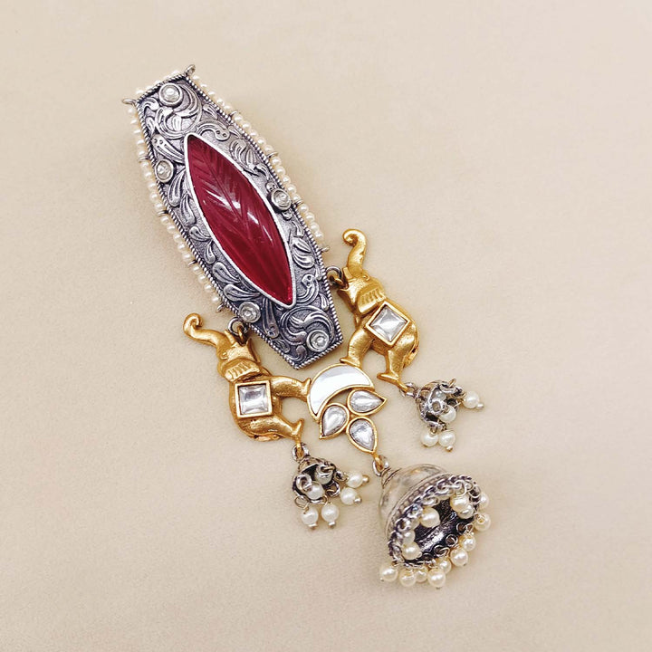 Manushri Rose Pink Two Tone Polish Boutique Jhumki Earrings Handcrafted in India