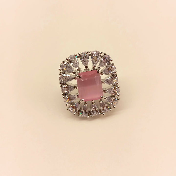  Trendy baby pink tops featuring American diamond studs and semi precious aqua stone