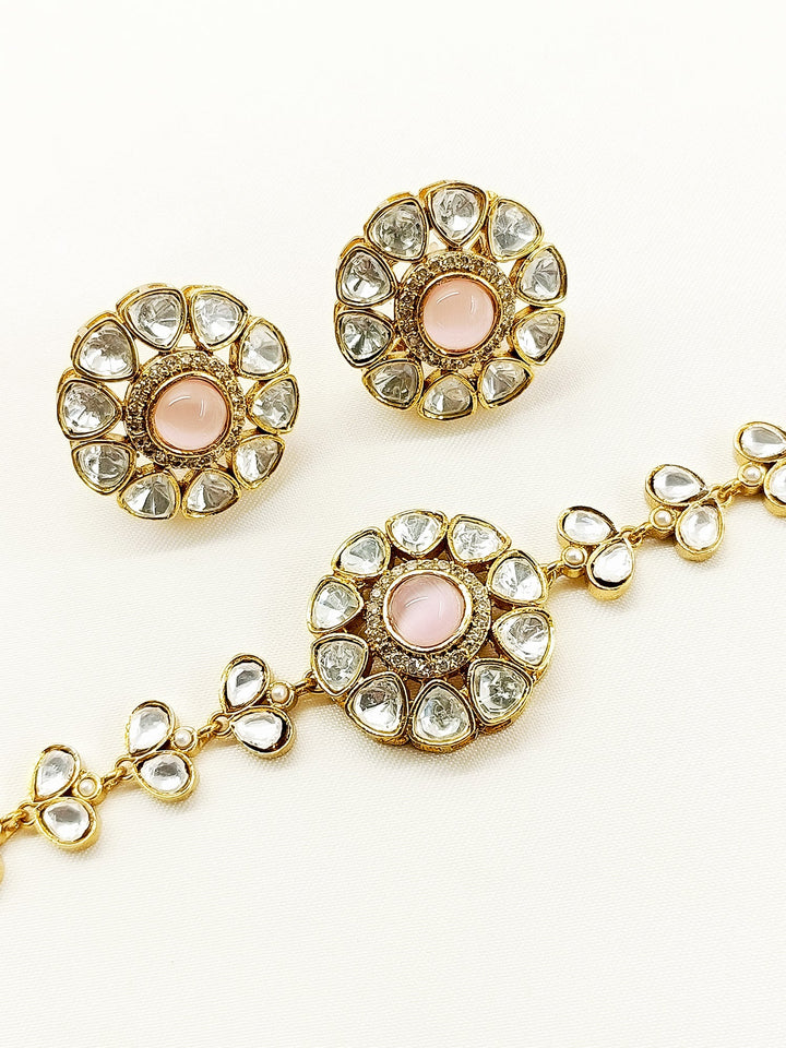 Bharati Baby Pink Kundan Choker Set - qivii