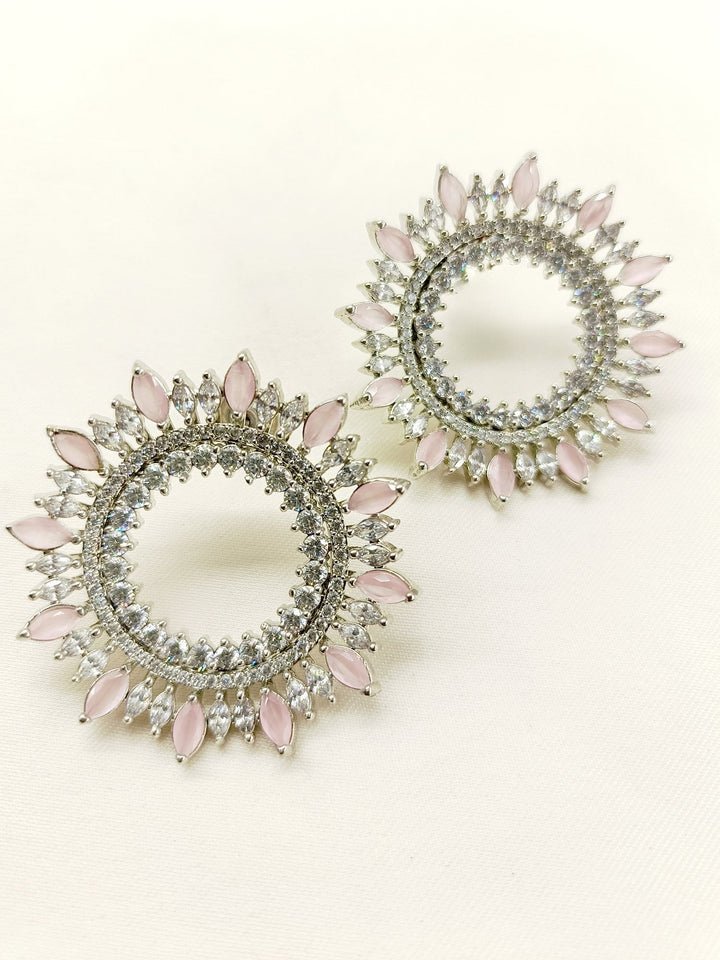 Kanchan Baby Pink American Diamond Silver Plated Tops - qivii