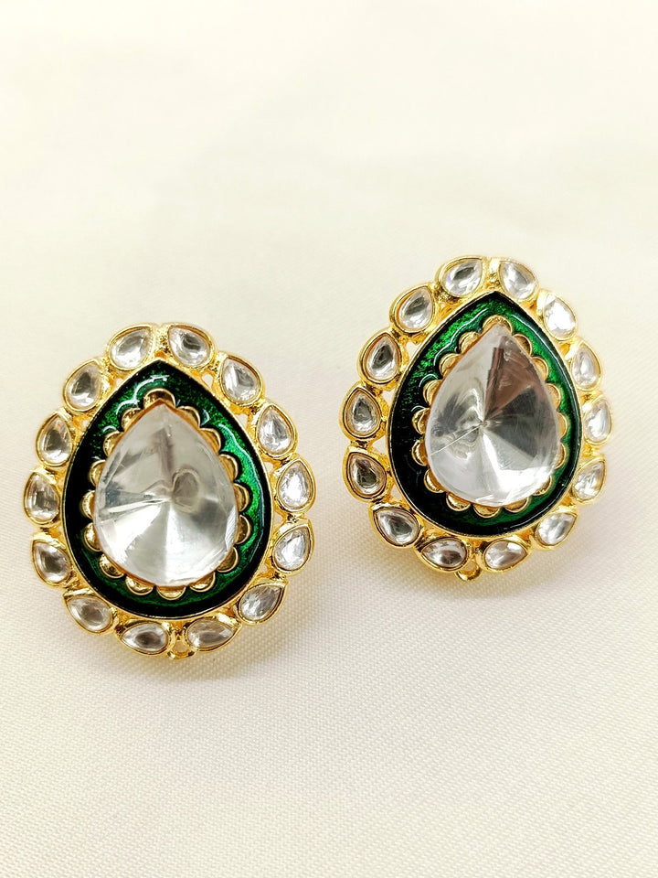 Beautiful Vilina Green Kundan Tops with intricate traditional Indian design