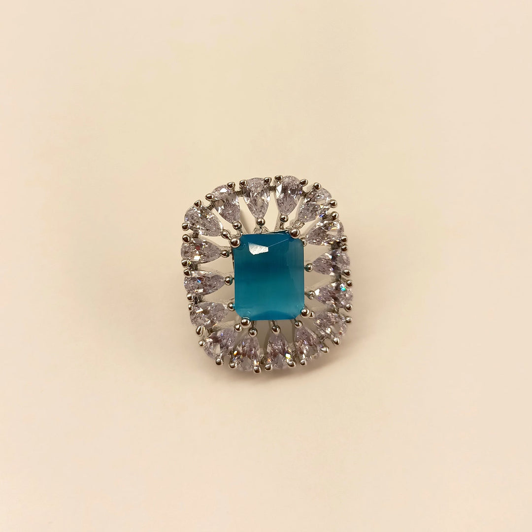  Elegant sky blue stone studs with stunning American Diamond details