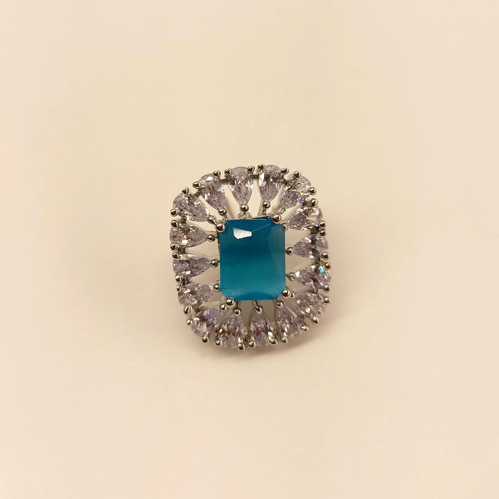  Elegant sky blue stone studs with stunning American Diamond details