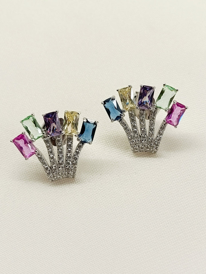 Jaytri Multi Colour 92.5 Silver Swarovski Stone Tops - qivii
