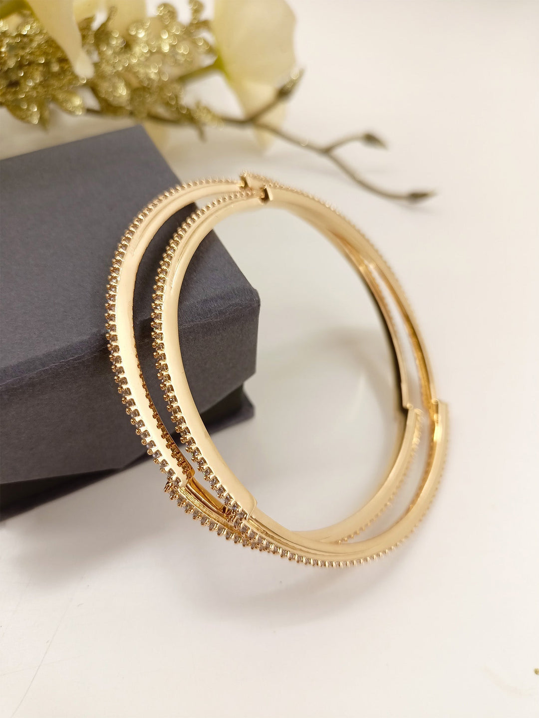 Marziya American Diamond Bangle Pair - qivii