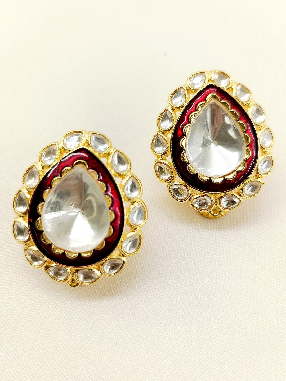 Exquisite Kundan Tops with Gold Plated Brass Metal and Back Clip-On