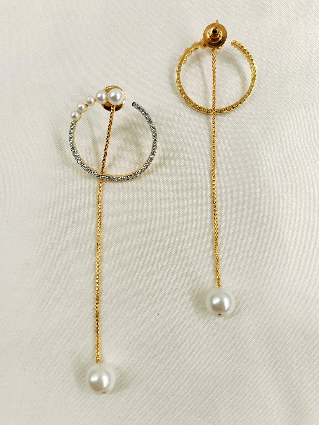 Noemie White American Diamond Earrings - qivii