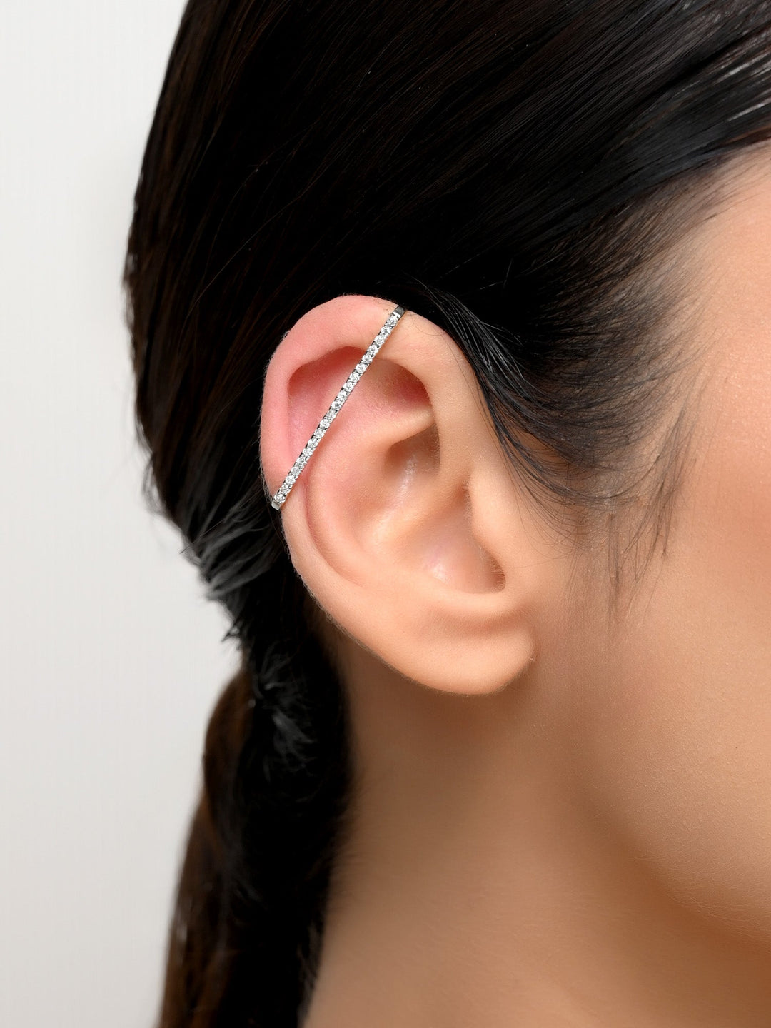 
Naima White American Diamond Earcuff exudes elegance and sophistication