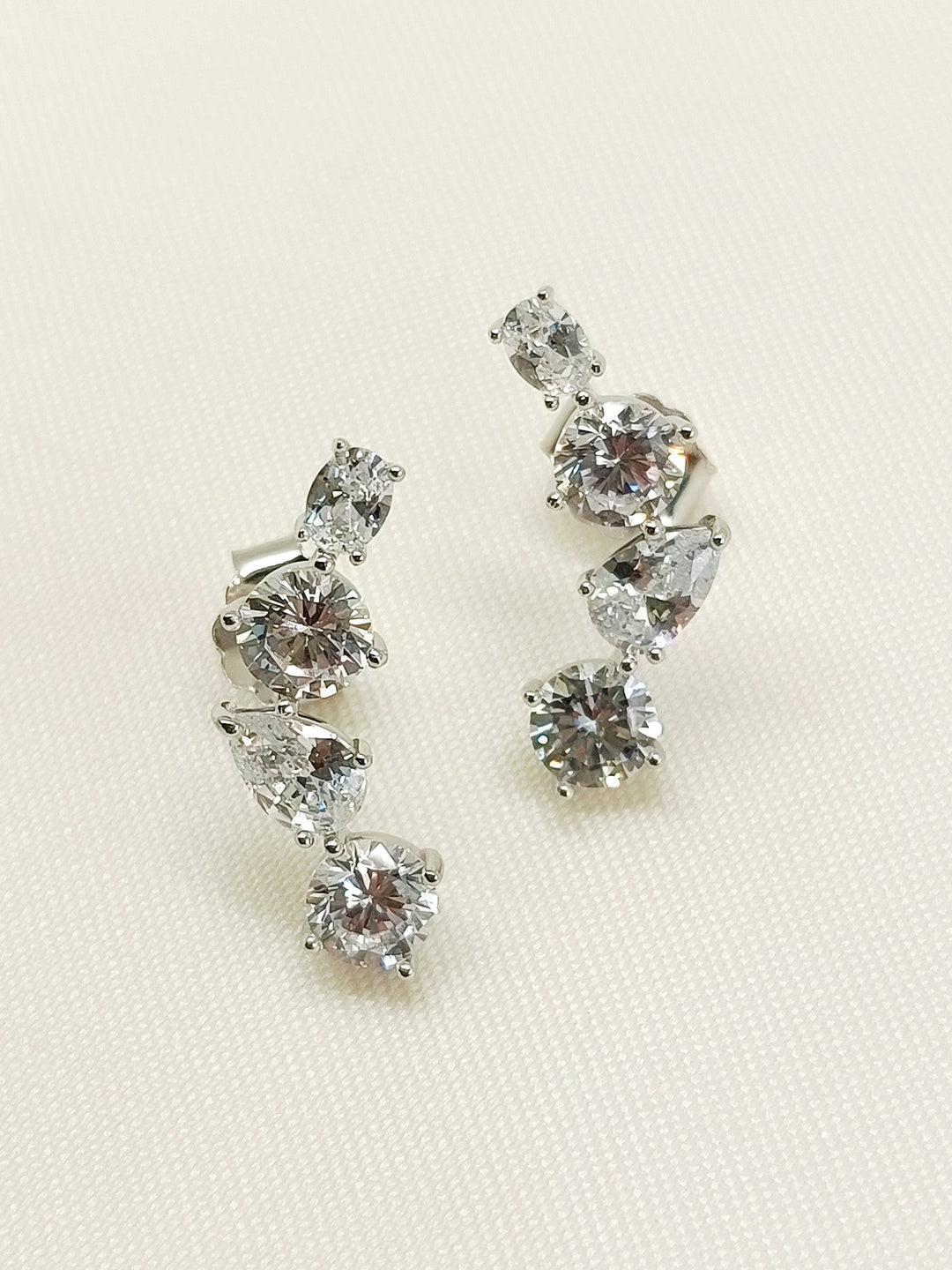 Pankhuri 92.5 Silver Swarovski Stone Tops - qivii