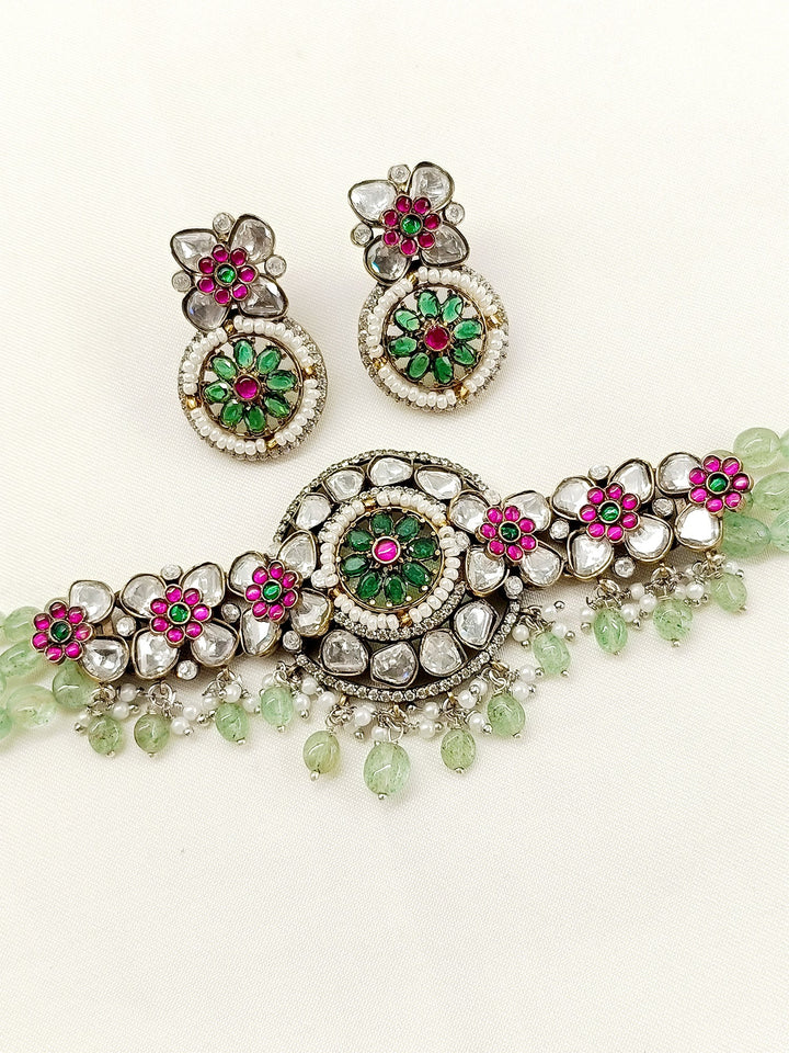 Sheesha MInt Green Victorian Choker Set - qivii