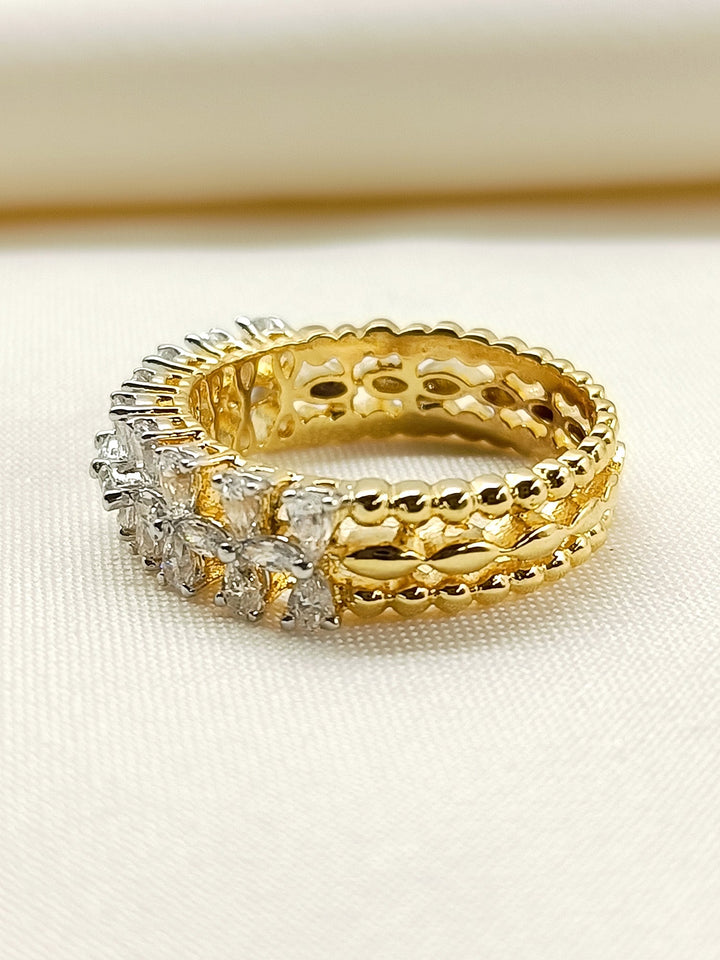 Sofia 92.5 Silver Swarovski Stone Finger Ring - qivii