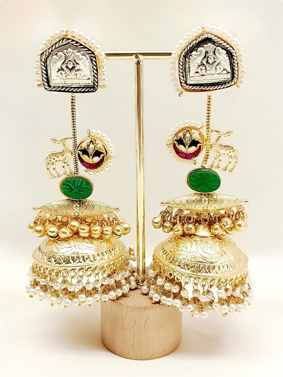  Elevate your style with the timeless elegance of Riffat Multi Colour Boutique Jhumki
