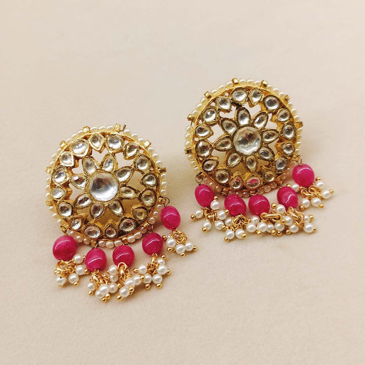 Beautiful Mitali Rose Pink Gold Plated Kundan Tops for a stunning look