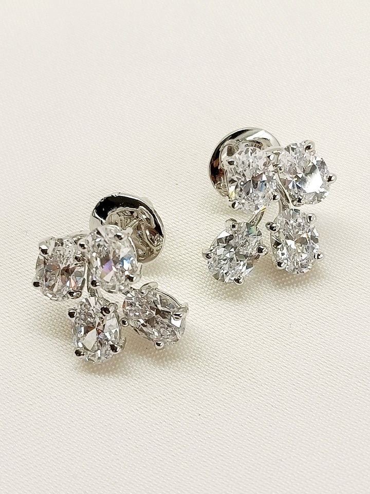 Nirvi 92.5 Silver Swarovski Stone Tops - qivii