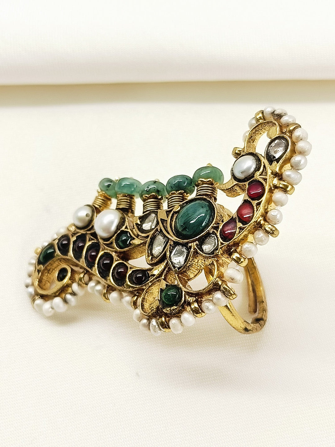 Hailey Multi Colour 92.5 Silver Finger Ring - qivii