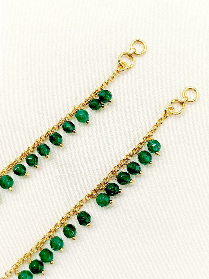 Bhagyalaxmi Green Traditional Ear Chain - qivii