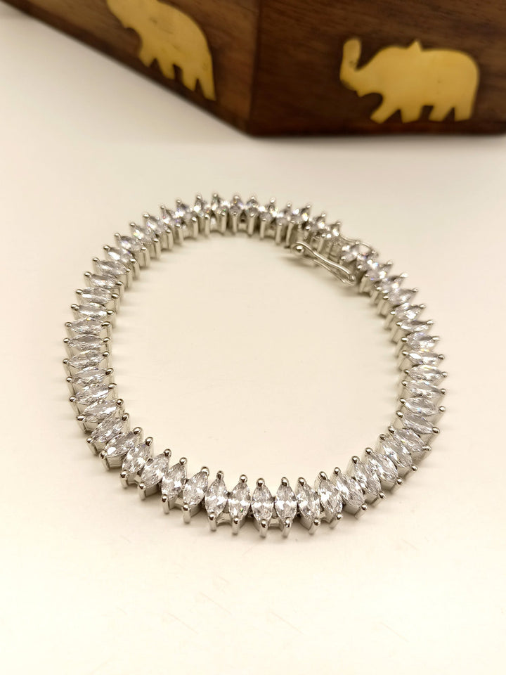 Meghna White American Diamond Bracelet - qivii